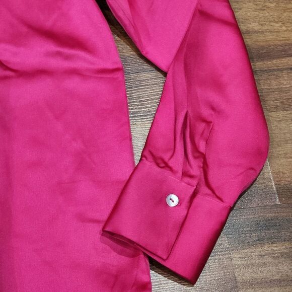🔸️NWT Rachel Zoe Fuchsia Buttoned Long Sleeve Top Small - Picture 8 of 12